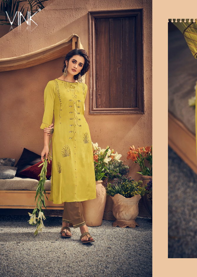 Vintage Nx By Vink Viscose Printed Kurti With Bottom Catalog